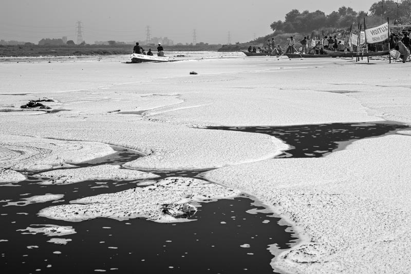 Impediments to enjoyment of Human Right to Water: 'Quality' Norm - A highly polluted stretch of Yamuna river – the source of drinking water for many cities and towns - in South-East district, National Capital Territory of Delhi